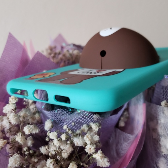 IPHONE X/XS LINE BROWN BEAR CUTE 3D CASE - Picture 5 of 8